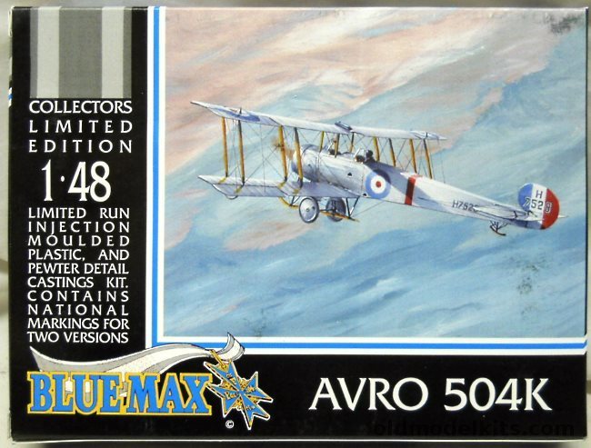 Blue Max 1/48 Avro 504K, BM206 plastic model kit